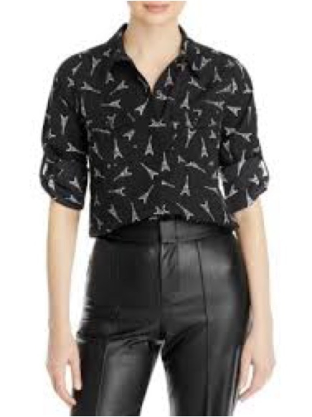 Karl Lagerfeld Eiffel Tower Printed Utility Shirt
